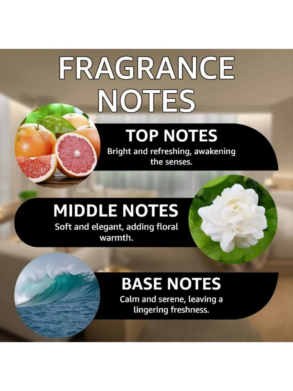 Citrus & Ocean Notes Diffuser Oil - 16 oz Aromatherapy for Home & Spa